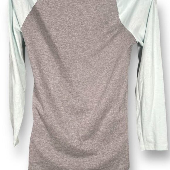 Victoria's Secret PINK T-Shirt Women's XS Mint Green/Gray Raglan Sleeve … - Picture 9 of 13